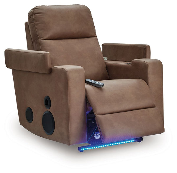 Lorrenton - Sillón reclinable motorizado planeador con sistema de audio - Caramelo