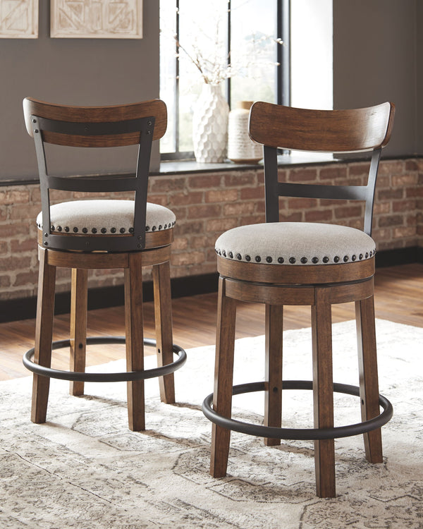 Valebeck - Counter Height Table Set #5pc.table,4swivelbarstools