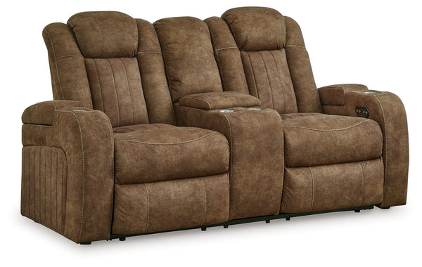 Wolfridge - Sofá biplaza reclinable eléctrico con consola/reposacabezas ajustable - Brindle