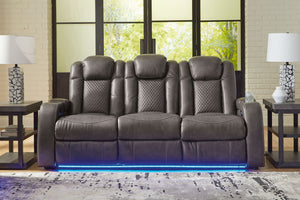 Fyne-dyme - Power Reclining Sofa With Adj Headrest #darkgray