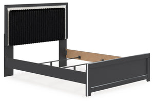 Zuraleus - Upholstered Panel Bed #black #queen