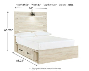Cambeck - Panel Bed #full #sidestorage