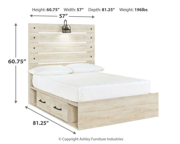 Cambeck - Panel Bed #full #sidestorage
