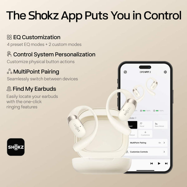 Shokz - OpenFit 2 Open-Ear True Wireless Earbuds - Beige