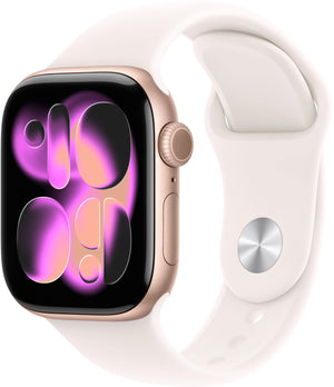 Apple Watch Series 11 (GPS) 42mm Rose Gold Aluminum Case with Light Blush Sport Band - S/M - Rose Gold - (2025)
