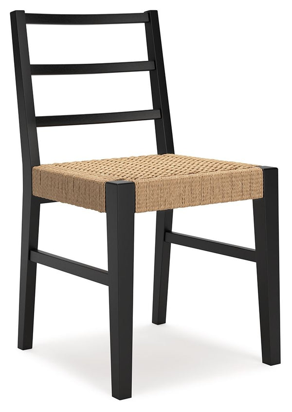 Isanti - Silla de comedor (Juego de 2) - Marrón claro / Negro