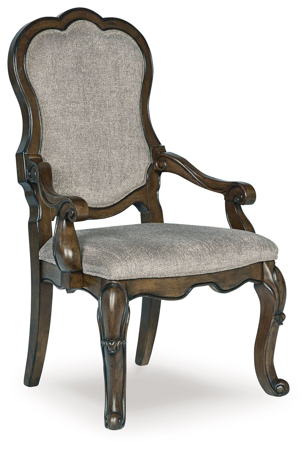 Maylee - Silla de comedor tapizada con brazos (juego de 2) - Marrón oscuro