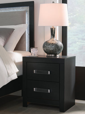 Maeling - Two Drawer Night Stand #black