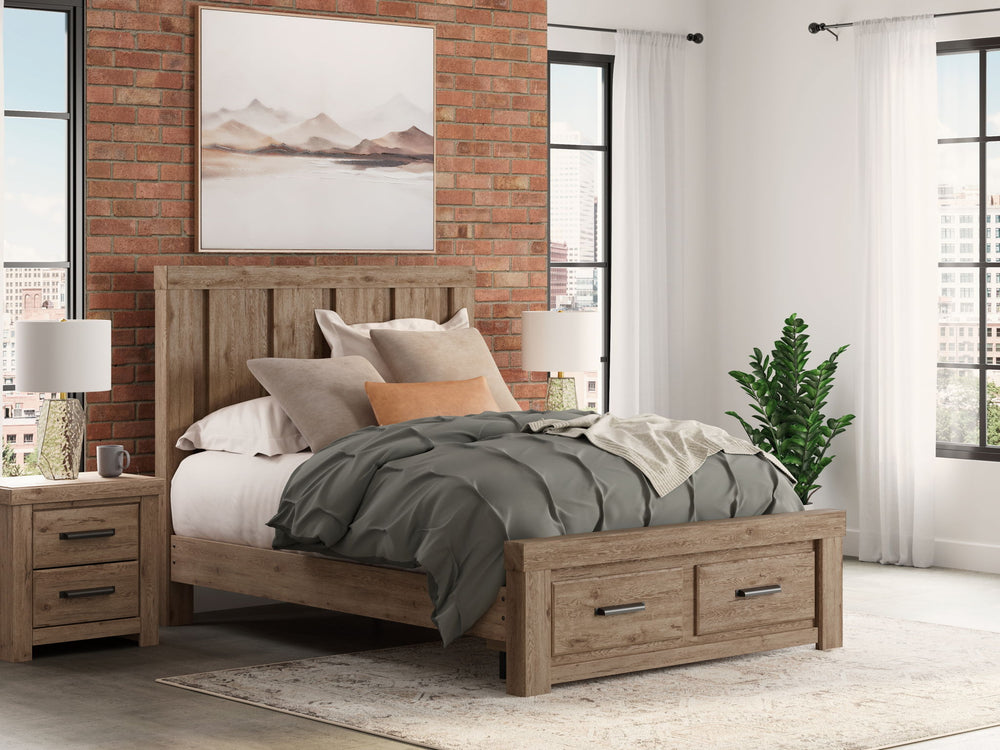 Oliandon - Panel Storage Bed #queen