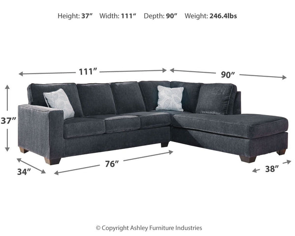 Altari - 2 Piece Sectional With Chaise #darkgray #2pc.rightarmfacingchaisesectional