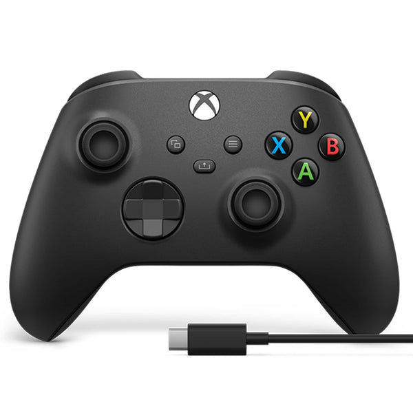 Microsoft - Xbox Wireless Controller + USB-C Cable for Xbox Series X, Xbox Series S, Xbox One, PCs, and Cloud-Enabled Devices - Carbon Black + USB-C