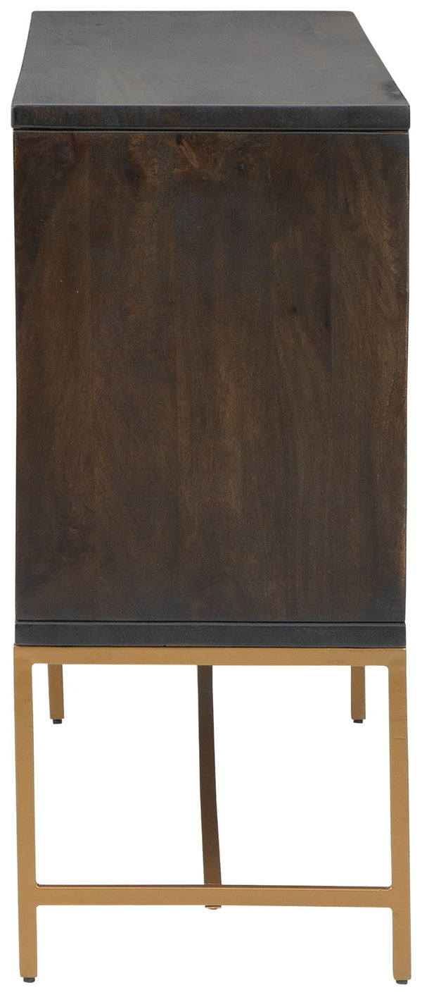 Elinmore - Gabinete decorativo - Acabado marrón / dorado