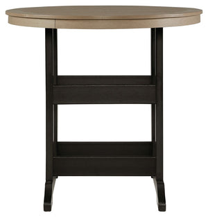 Fairen Trail - Round Bar Table w/Umb OPT - Black / Driftwood