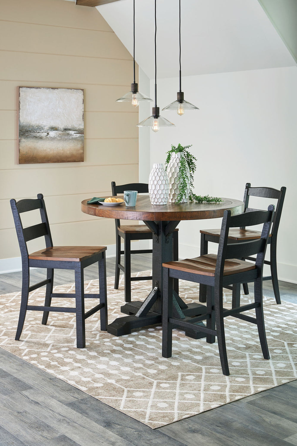 Valebeck - Counter Height Dining Room Set #4pc.table,2barstools