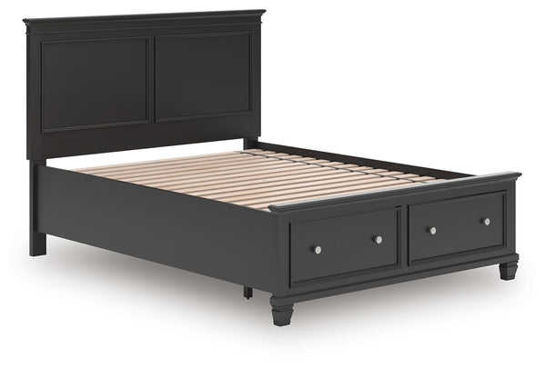 Lanolee - Panel Bed #queen #2drawers