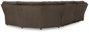 Top Tier - 5 Piece Reclining Sectional #darkbrown