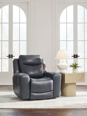 Bexhurst - Power Recliner With Adjustable Headrest #blue