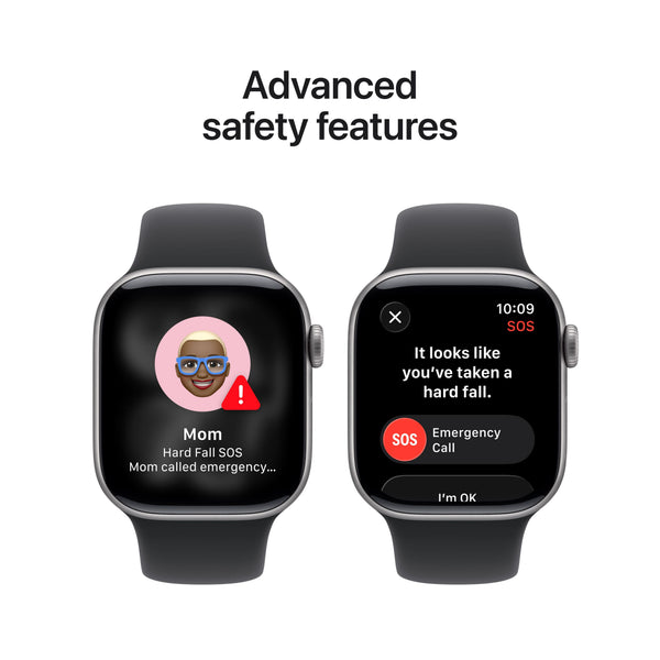 Apple Watch Series 11 (GPS) 42mm Space Gray Aluminum Case with Black Sport Band - M/L - Space Gray - (2025)