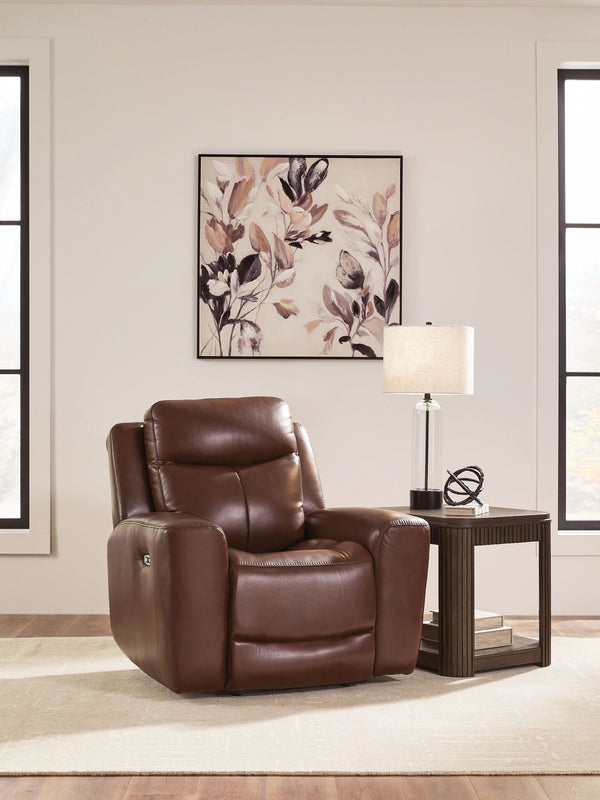 Bexhurst - Power Recliner With Adjustable Headrest #darkbrown