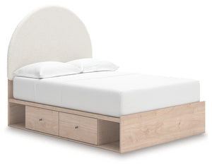 Arloster - Upholstered Panel Bed #full #sidestorageunit