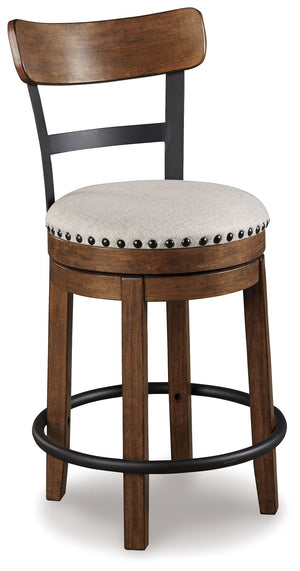Valebeck - Full Back Swivel Stool #darkbrown