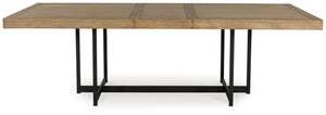 Tomtyn - Mesa de comedor rectangular extensible - Marrón claro