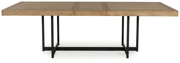 Tomtyn - Mesa de comedor rectangular extensible - Marrón claro