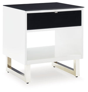 Gardoni - Mesa auxiliar rectangular - Blanco / Negro
