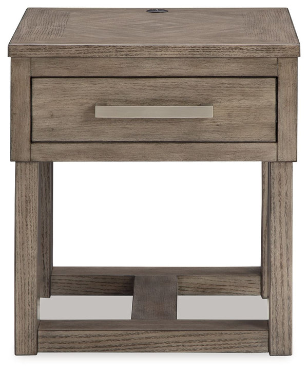 Loyaska - Mesa auxiliar rectangular - Marrón grisáceo