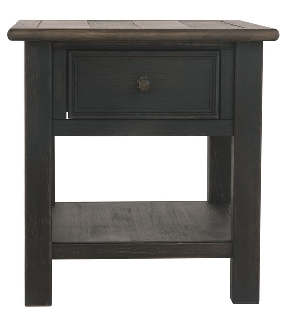 Tyler Creek - Mesa Auxiliar Rectangular - Marrón Grisáceo / Negro
