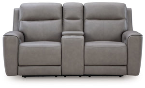 5Z-Comfort - Relaxation - Power Reclining Loveseat with Console / Adj Headrest #gray
