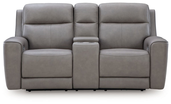 5Z-Comfort - Relaxation - Power Reclining Loveseat with Console / Adj Headrest #gray