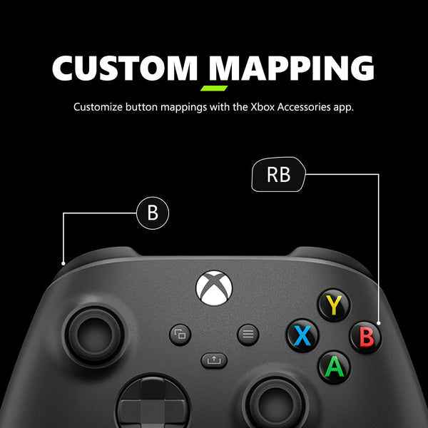 Microsoft - Xbox Wireless Controller + USB-C Cable for Xbox Series X, Xbox Series S, Xbox One, PCs, and Cloud-Enabled Devices - Carbon Black + USB-C