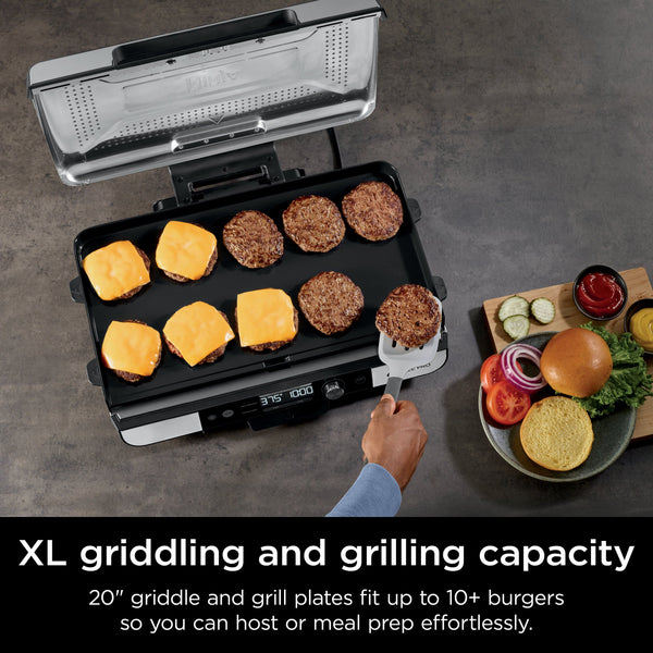 Ninja - Sizzle Pro XL 20-Inch Indoor Griddle & Grill with ProTemp IQ - Silver