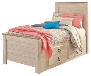 Willowton - Panel Bed #twin #2drawers