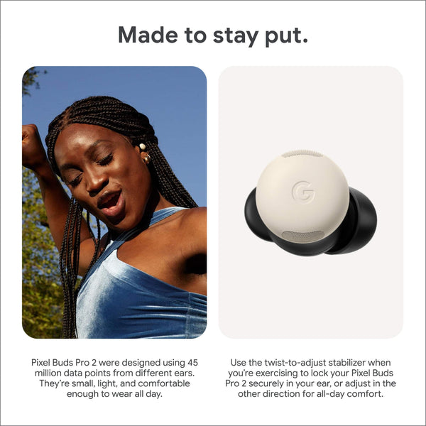Google - Pixel Buds Pro 2 - Wireless Earbuds with Active Noise Cancellation – Bluetooth Headphones - Peony