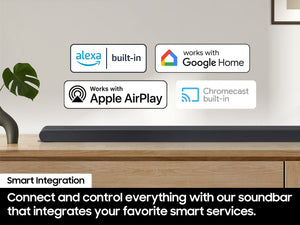 Samsung - HW-S800D 3.1.2 Channel Q-Series Ultra Slim Soundbar with Wireless Subwoofer, Dolby Atmos and Q-Symphony - Titan Black