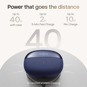 Shokz - OpenDots 2 Open-Ear Clip-On True Wireless Bluetooth Earbuds - Navy Blue