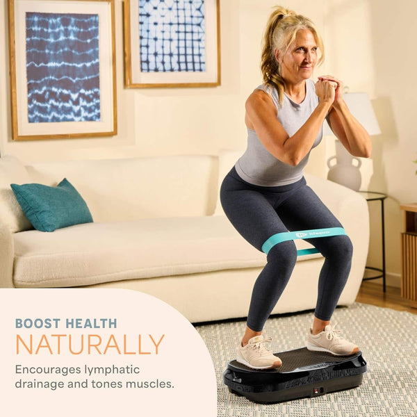 LifePro - Waver Mini Vibration Plate Exercise Machine – Portable Full Body Vibration Platform - Black