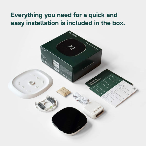 ecobee - Enhanced Smart Programmable Touch-Screen Wi-Fi Thermostat with Alexa, Apple HomeKit and Google Assistant - Black