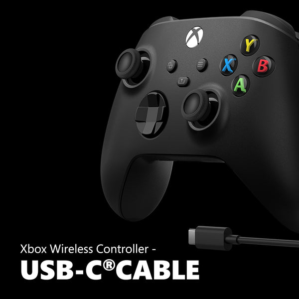 Microsoft - Xbox Wireless Controller + USB-C Cable for Xbox Series X, Xbox Series S, Xbox One, PCs, and Cloud-Enabled Devices - Carbon Black + USB-C