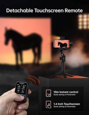 Hohem - iSteady M7 3-Axis Gimbal Stabilizer for Smartphone w/ AI Tracking, Remote Control, Extendable Pole, & Magnetic RGB Light - Black