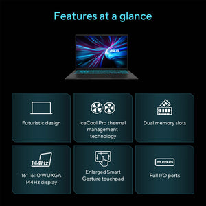 ASUS - Portátil Gaming V16 de 16" FHD+ 144Hz - Intel Core 7 240H con 16GB de RAM - NVIDIA RTX 5060 - 512GB SSD - Negro Mate