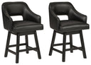 Tallenger - Upholstered Swivel Barstool (Set of 2) #black #24''wx23''dx38''h
