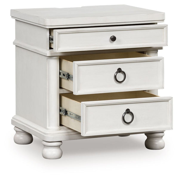 Rowlenstown - Three Drawer Night Stand #white