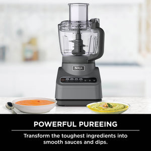 Ninja - Professional Plus Food Processor, 1000 Peak Watts, 9-Cup Capacity, 4 Auto-iQ Preset Programs - Cloud Silver