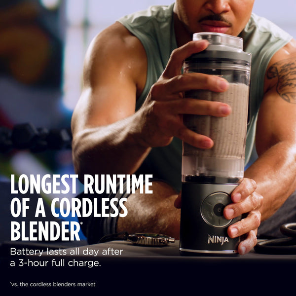 Ninja - Blast Max Portable Blender with 22oz Twist & Go Vessel - Cool Gray