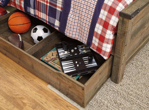 Trinell - Bookcase Storage Bed #underbedstorage