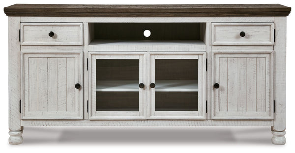 Havalance - Mueble de TV extragrande - 4 puertas - Marrón/Beige
