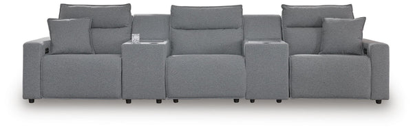 Modmax II - 5 Piece Reclining Sectional #5pc.powerrecliningsectionalwithpowerarmlessreclinerand2consoles